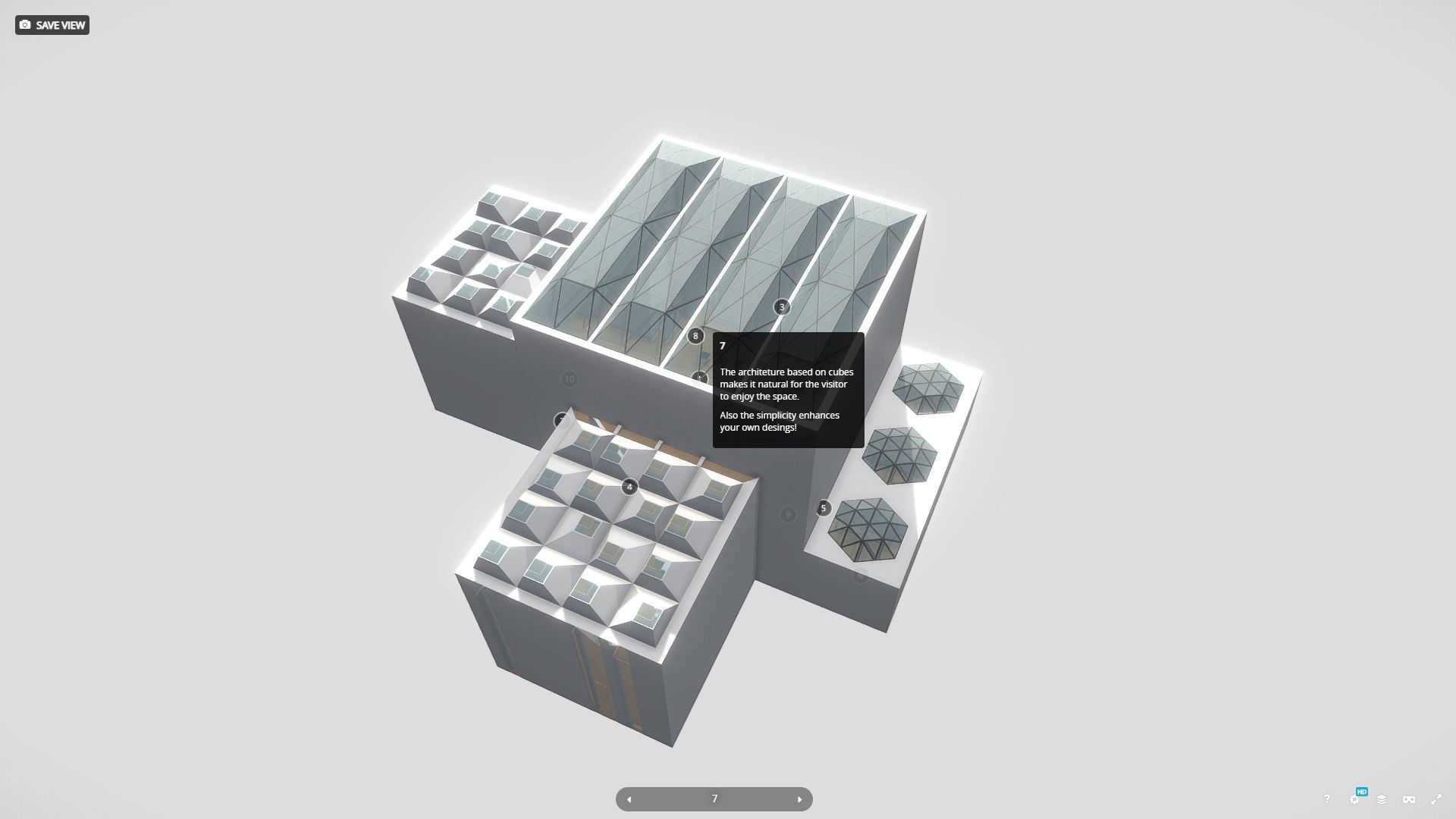 VR Gallery Minimal Showroom for pruducts vol 4 Low-poly 3D model_10