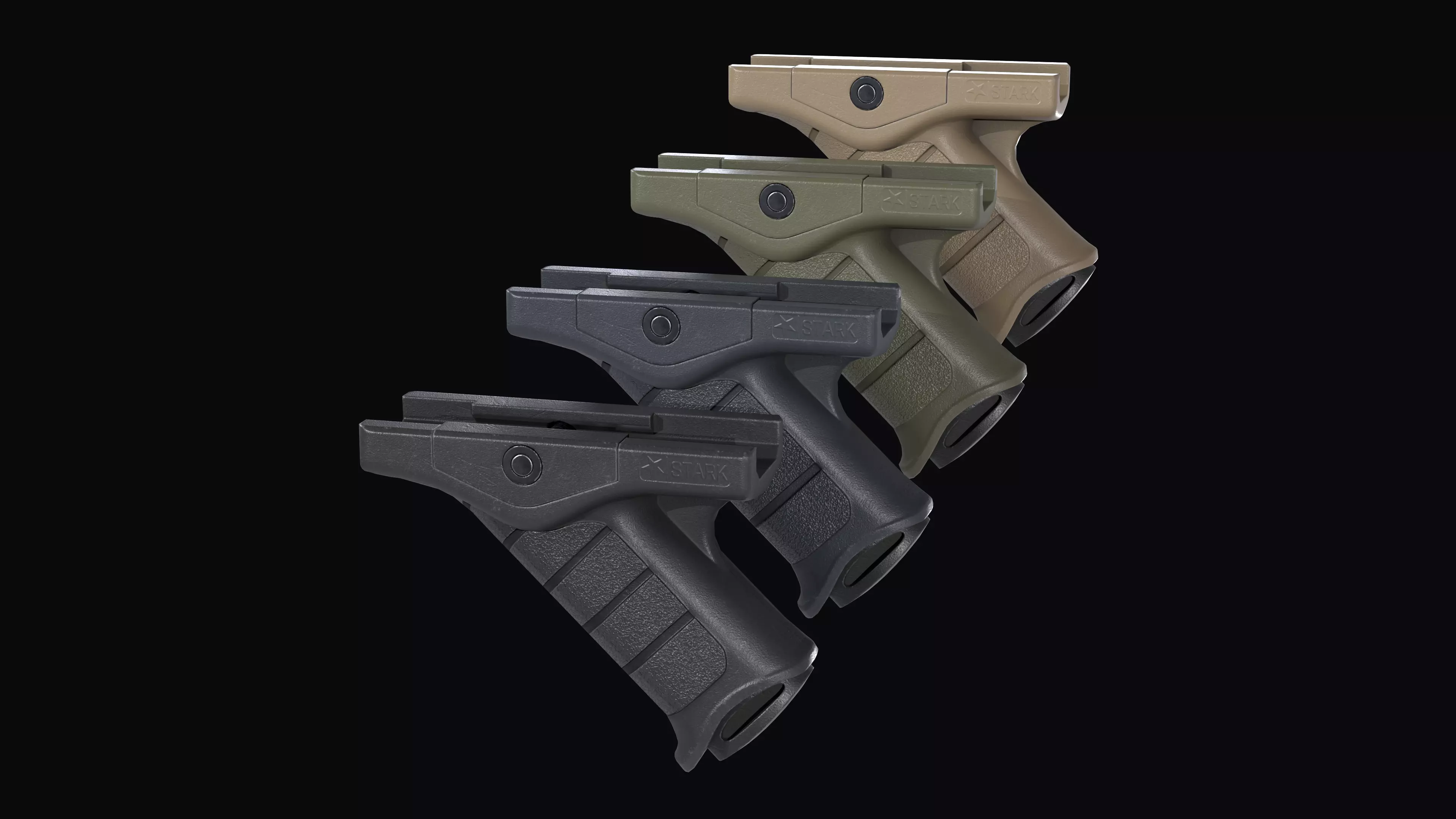 Stark SE-5 Express tactical forward grip Low-poly 3D model_0