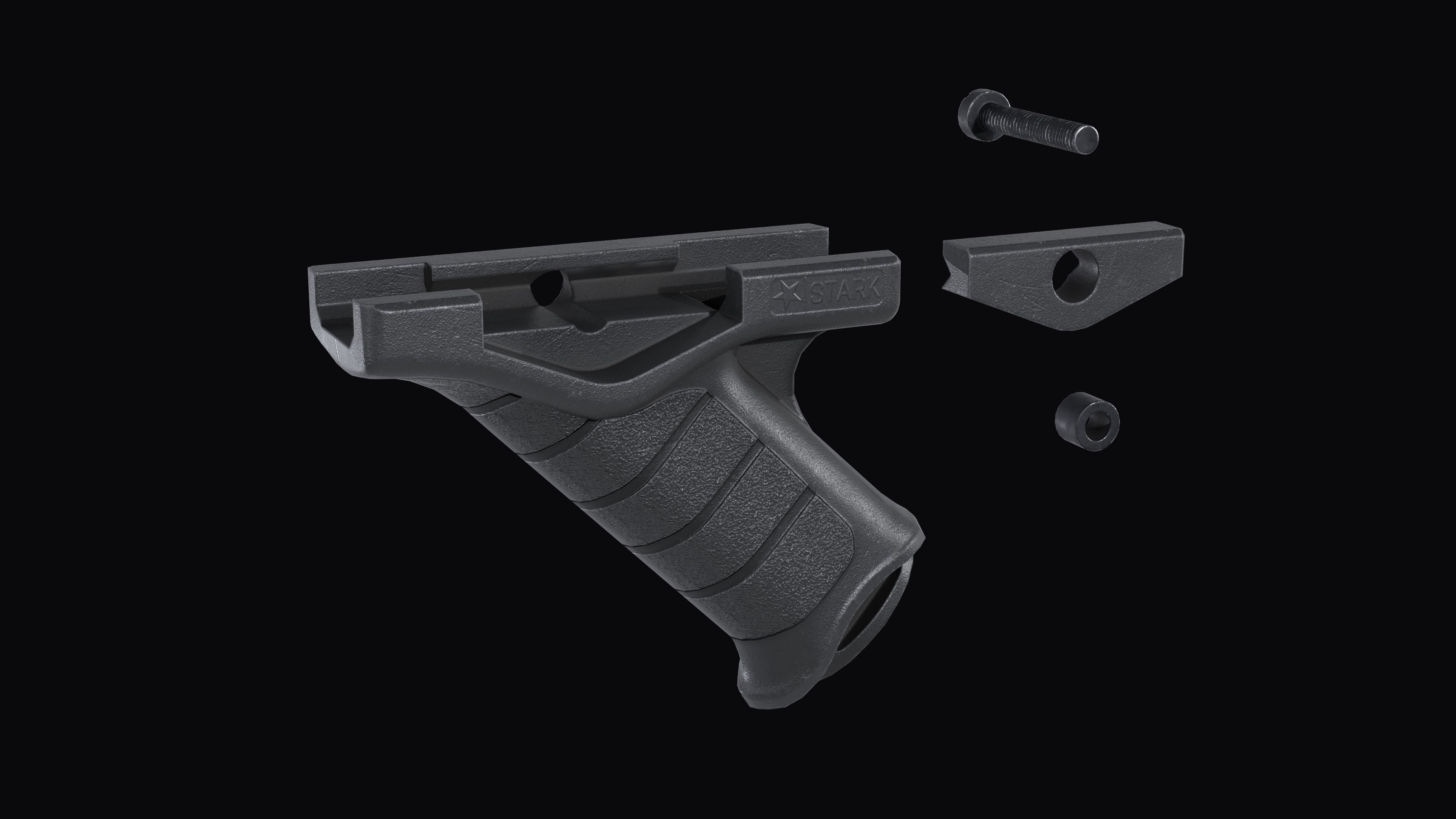 Stark SE-5 Express tactical forward grip Low-poly 3D model_11
