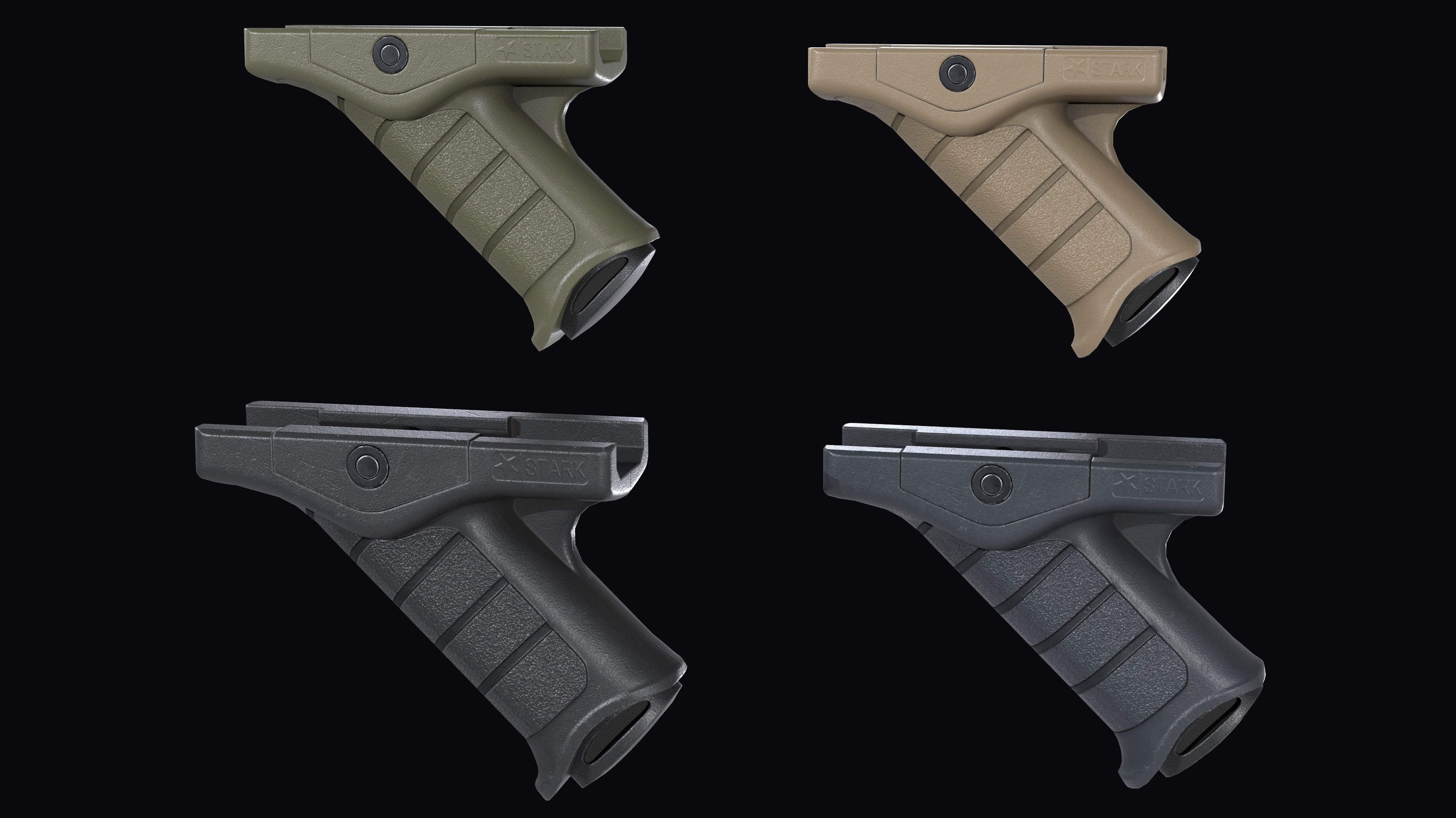 Stark SE-5 Express tactical forward grip Low-poly 3D model_2
