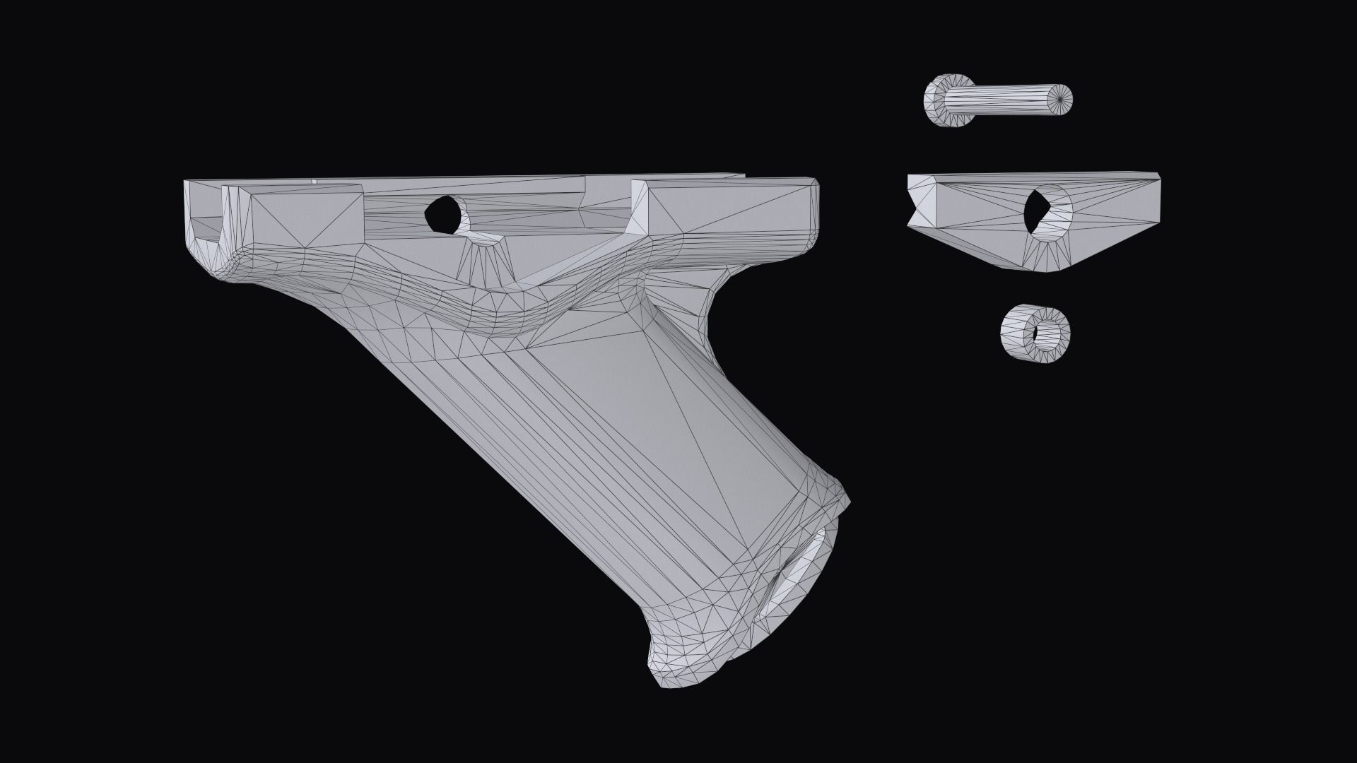 Stark SE-5 Express tactical forward grip Low-poly 3D model_15