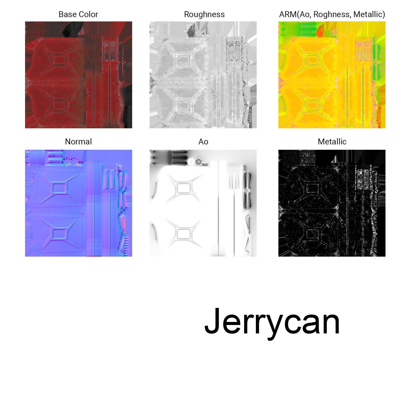 Jerrycan gas can Low-poly 3D model_9