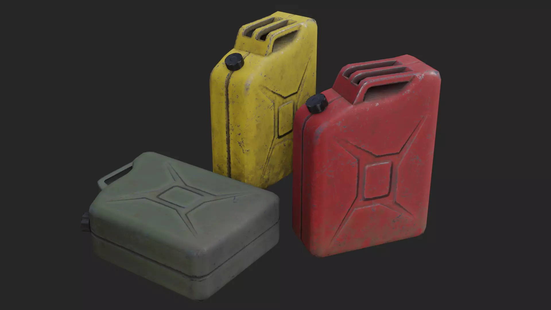 Jerrycan gas can Low-poly 3D model_0
