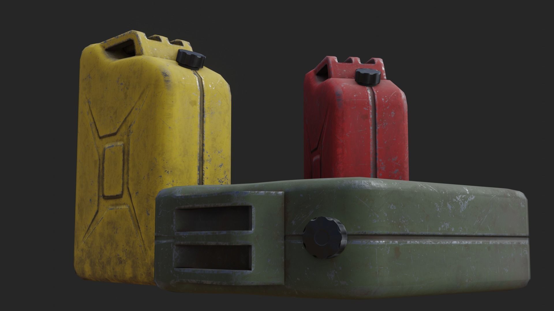 Jerrycan gas can Low-poly 3D model_2