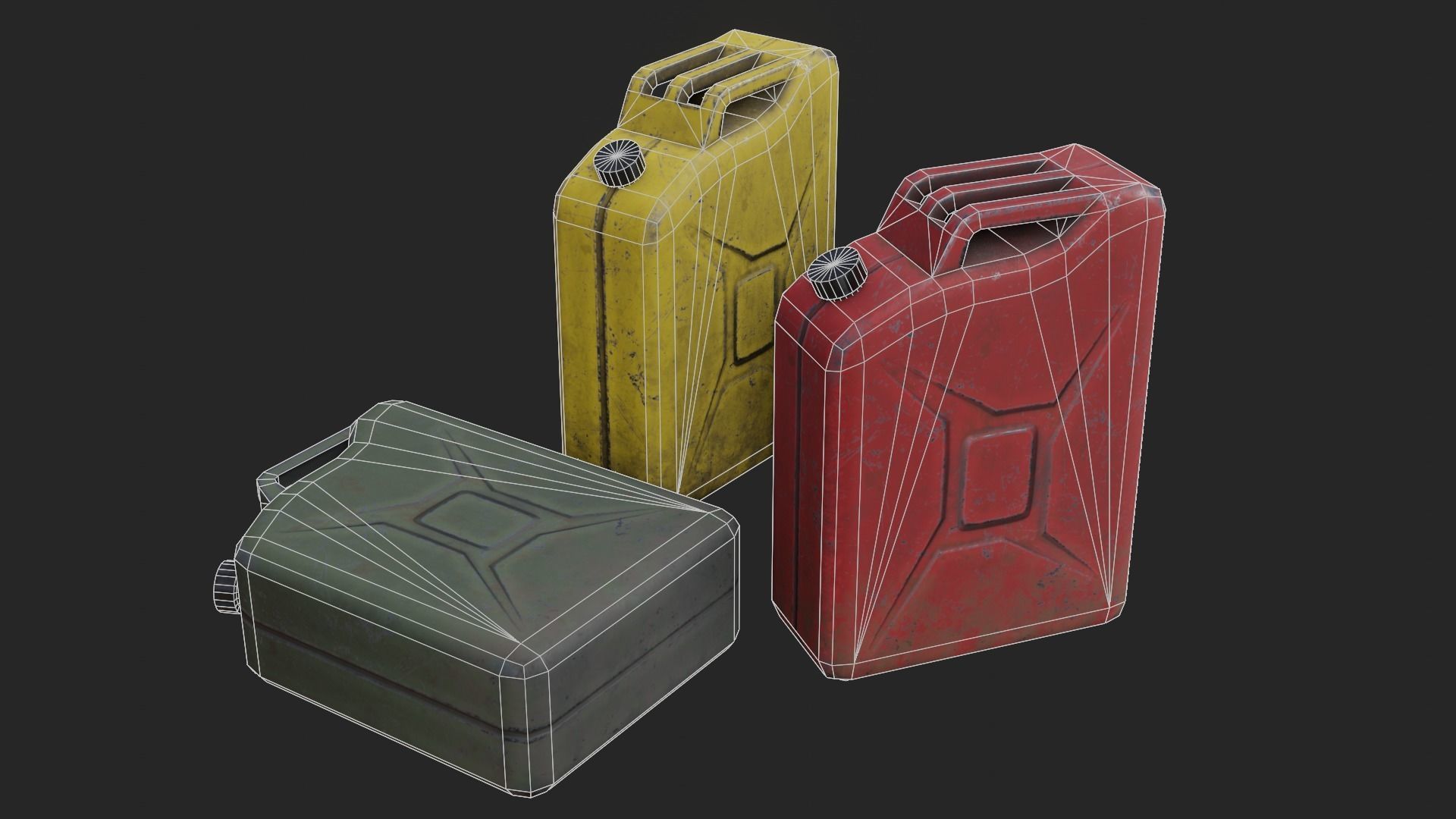 Jerrycan gas can Low-poly 3D model_1