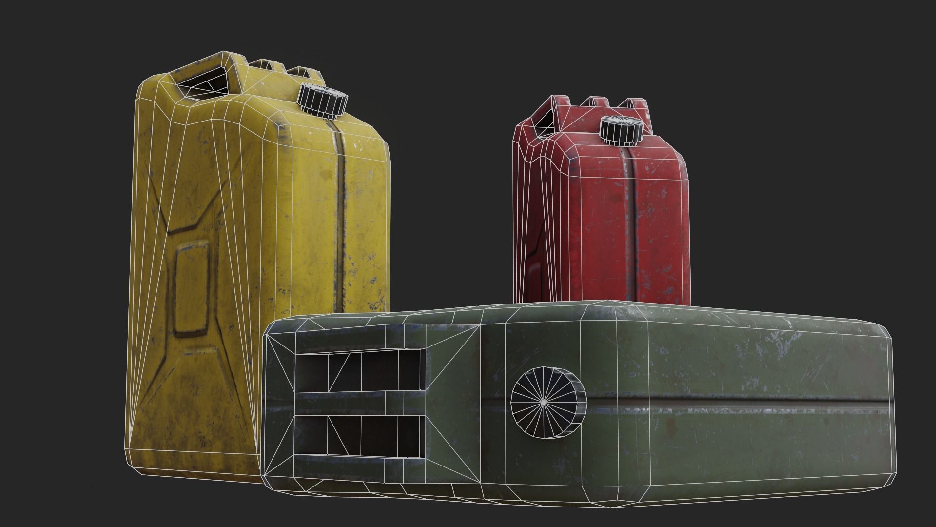 Jerrycan gas can Low-poly 3D model_3