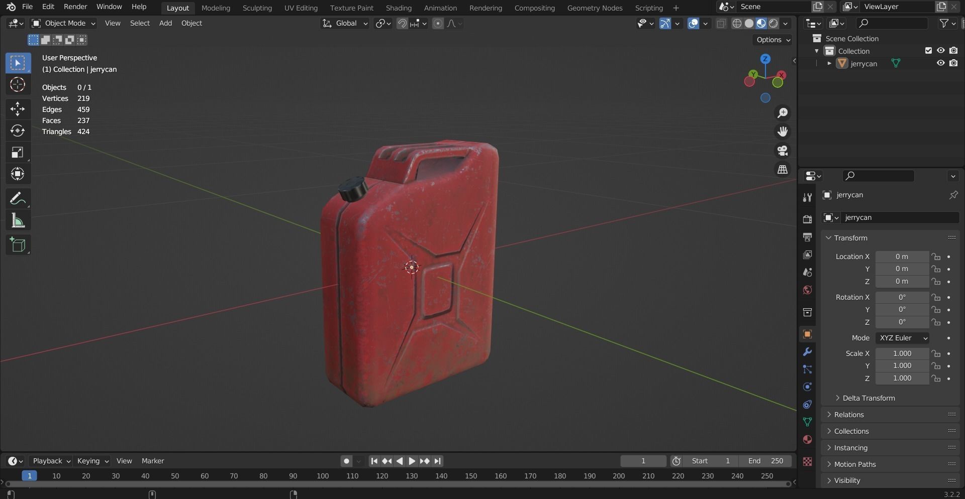 Jerrycan gas can Low-poly 3D model_8