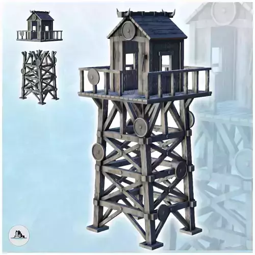 Wooden watchtower with guardhouse 11