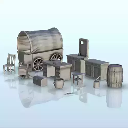 Wild West accessories set 1 - USA ACW American Civil War 3D print model