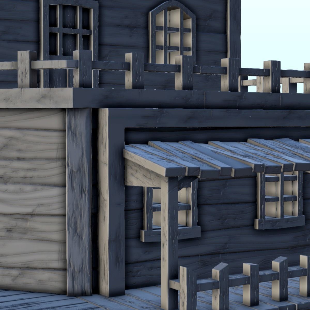 Western gun shop with floor and terrace 11 - USA ACW Civil War 3D print model_12