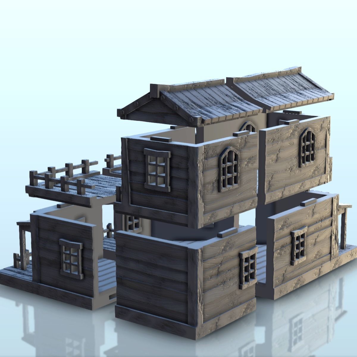 Western gun shop with floor and terrace 11 - USA ACW Civil War 3D print model_2