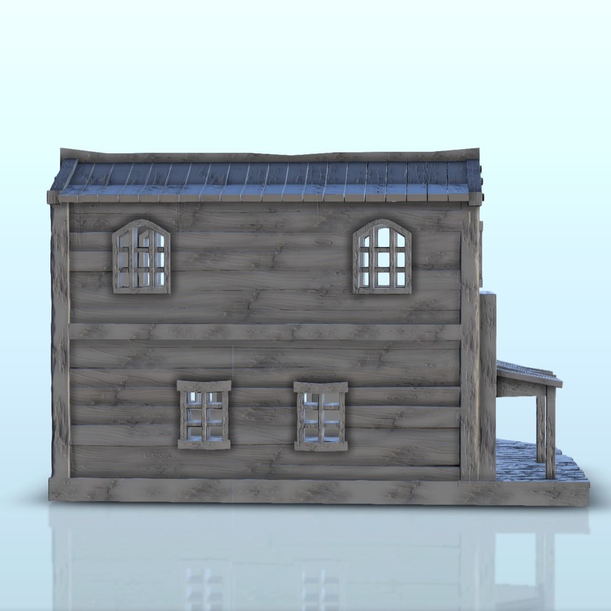 Western gun shop with floor and terrace 11 - USA ACW Civil War 3D print model_5
