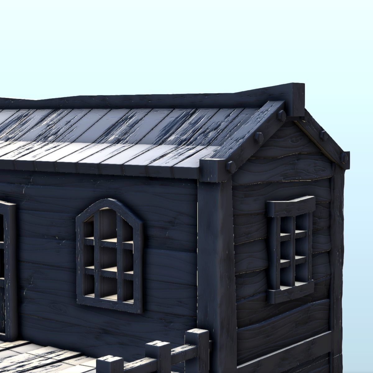 Western gun shop with floor and terrace 11 - USA ACW Civil War 3D print model_14