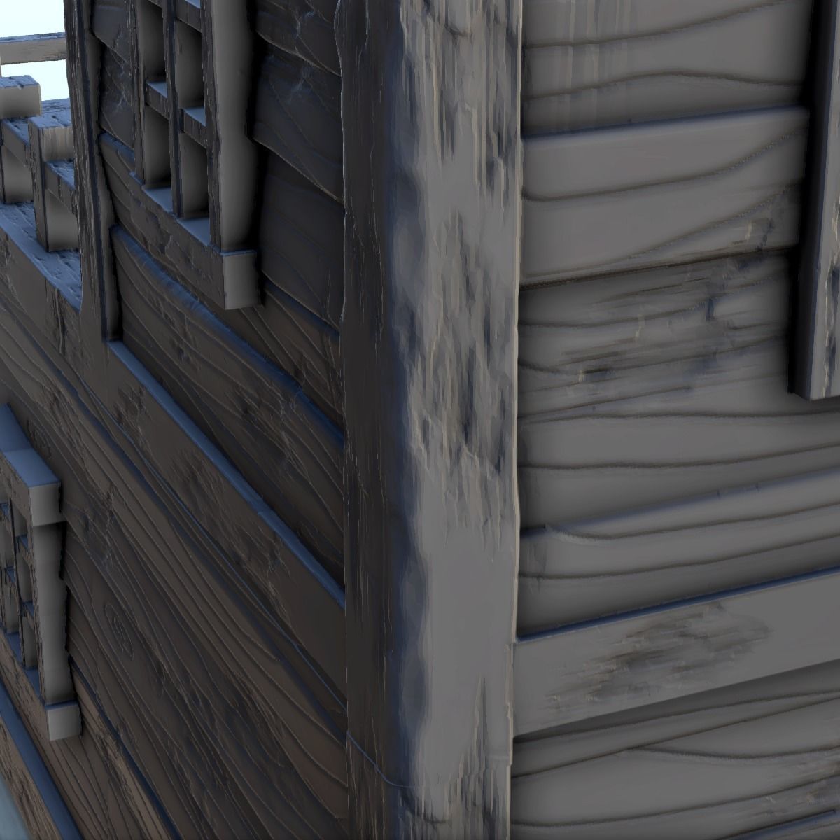 Western gun shop with floor and terrace 11 - USA ACW Civil War 3D print model_17