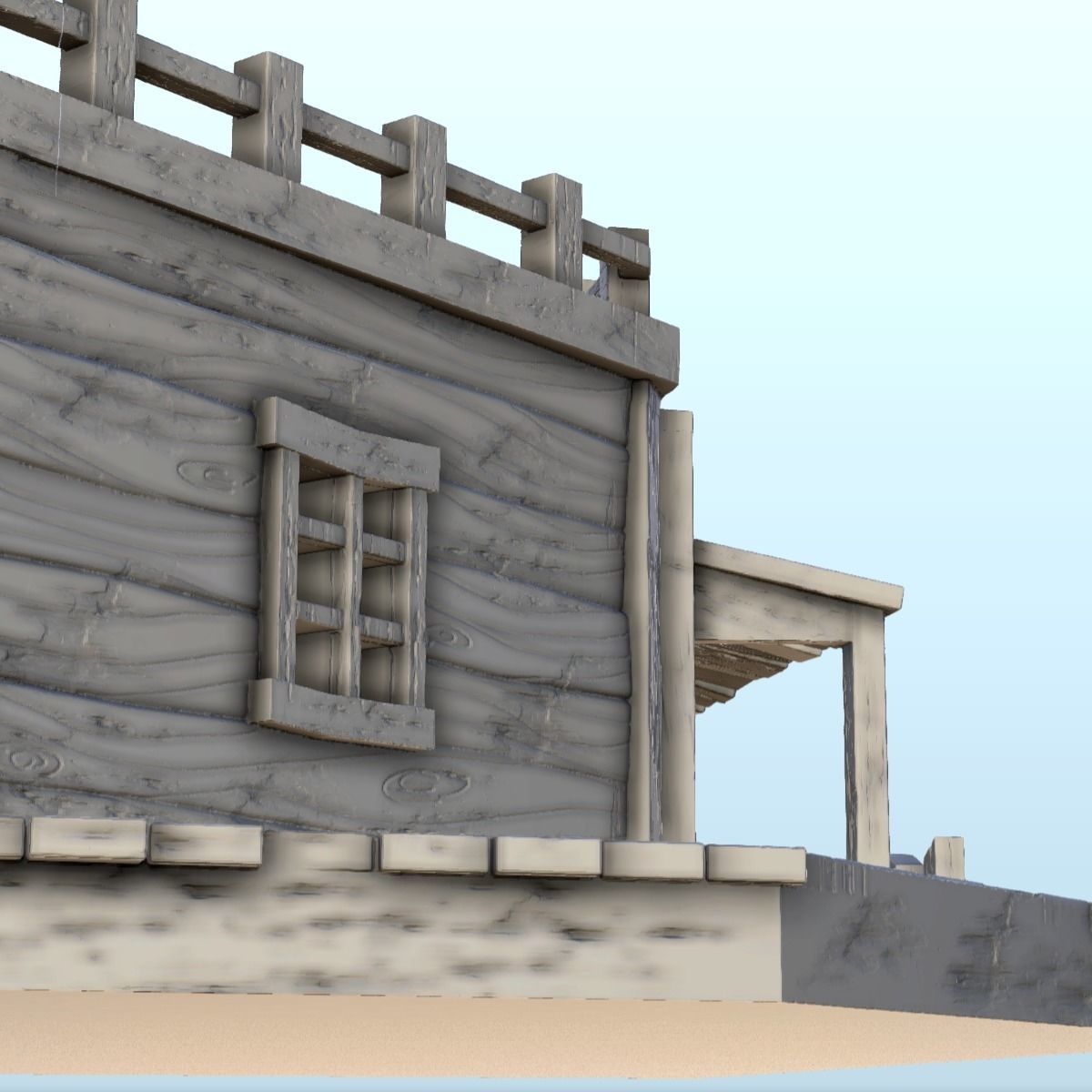 Western gun shop with floor and terrace 11 - USA ACW Civil War 3D print model_11