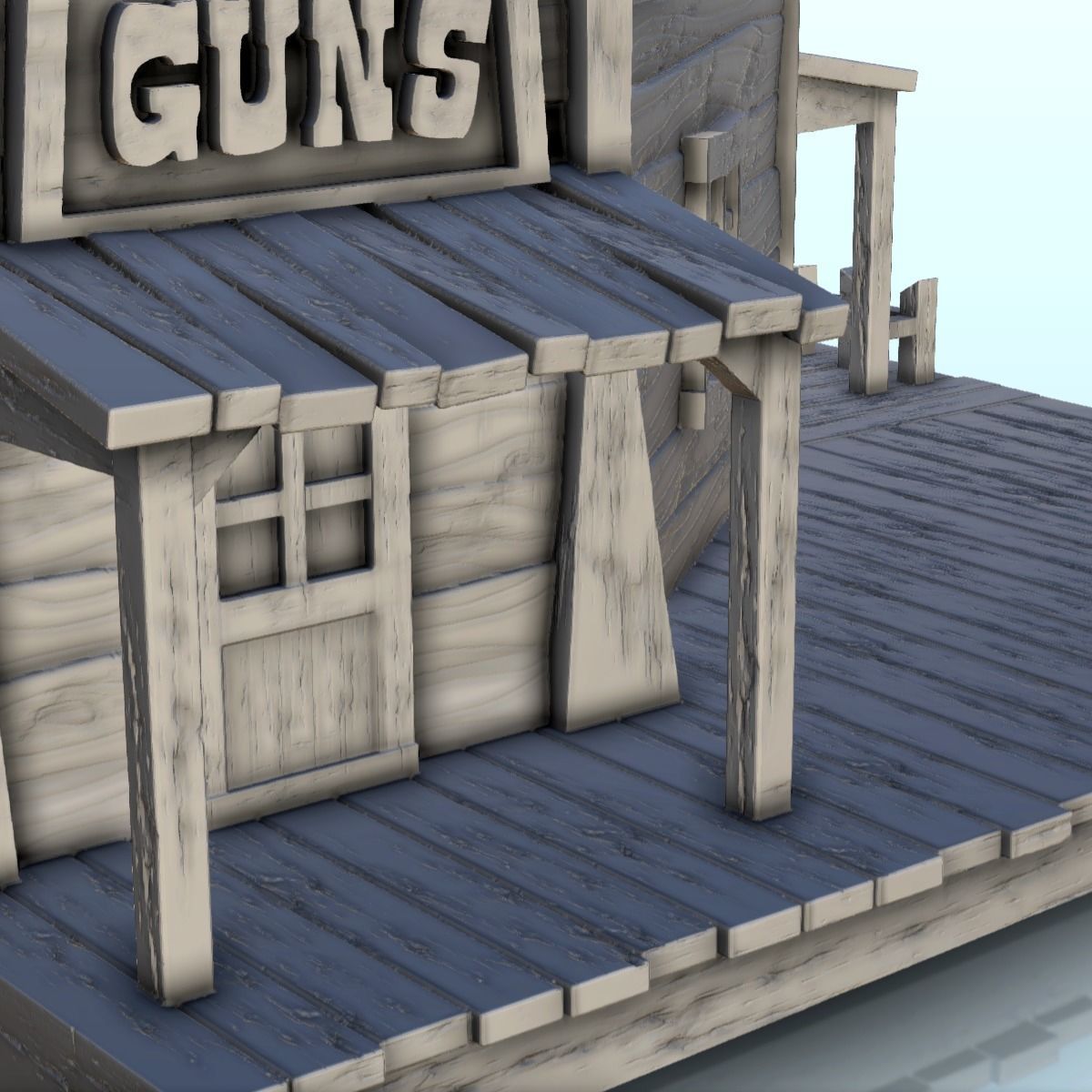 Western gun shop with floor and terrace 11 - USA ACW Civil War 3D print model_10