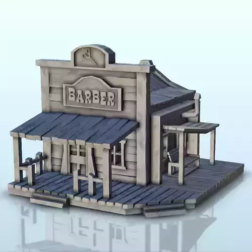 Western barber shop with canopy and bench 10 - USA ACW Civil War