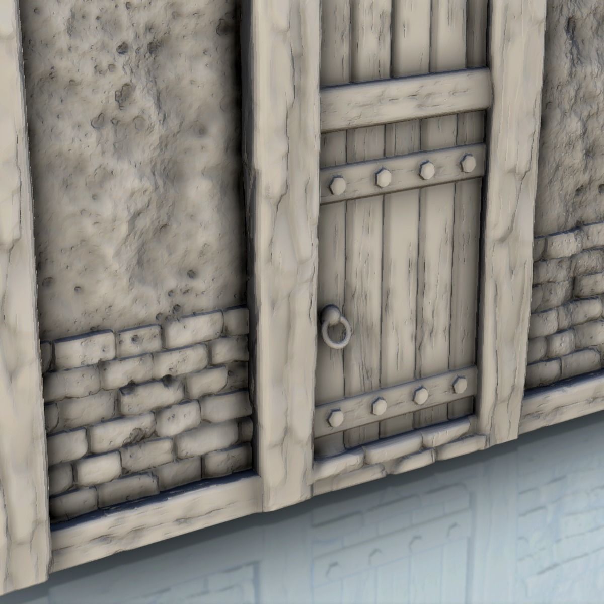 Viking building with sloping roof 4 3D print model_6