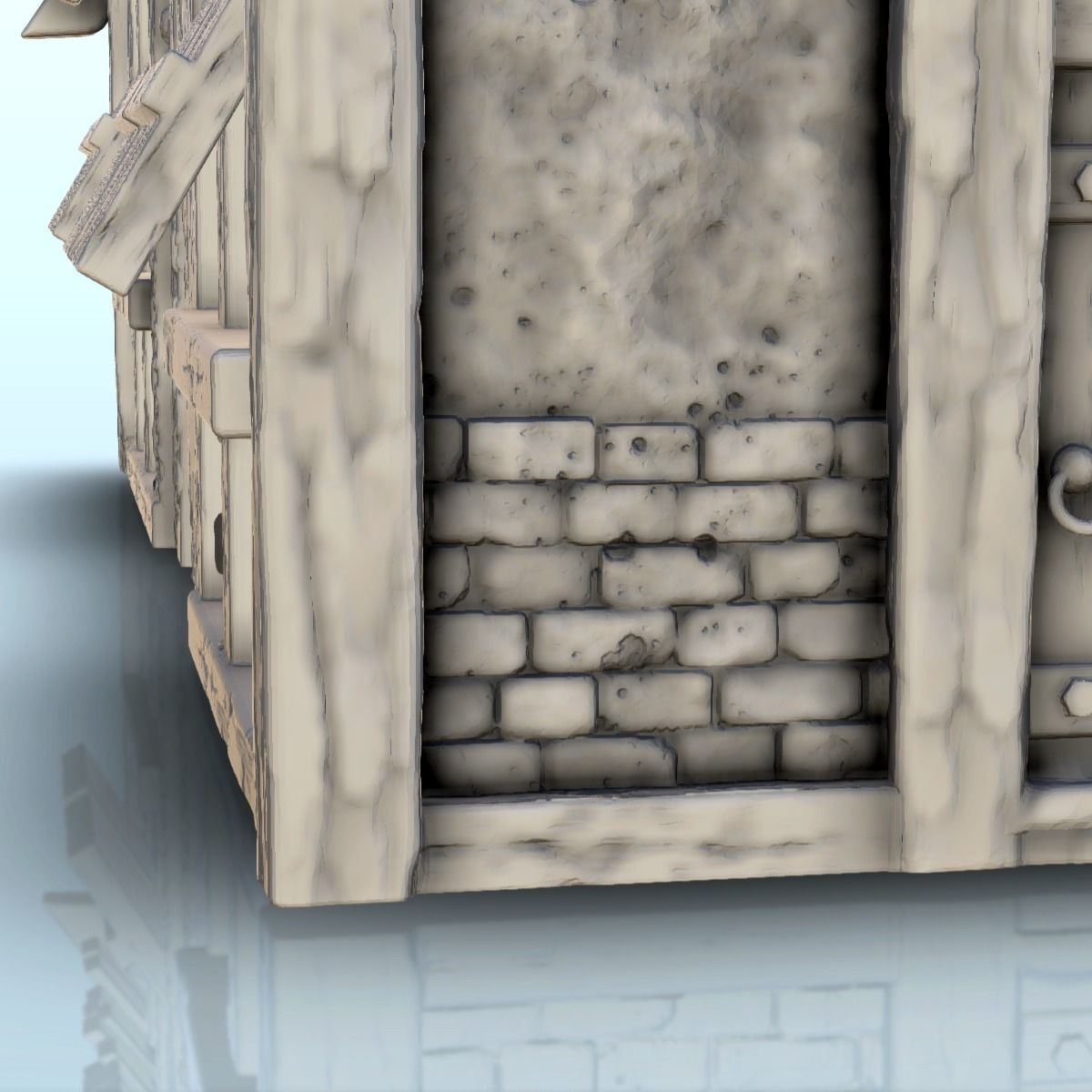 Viking building with sloping roof 4 3D print model_7