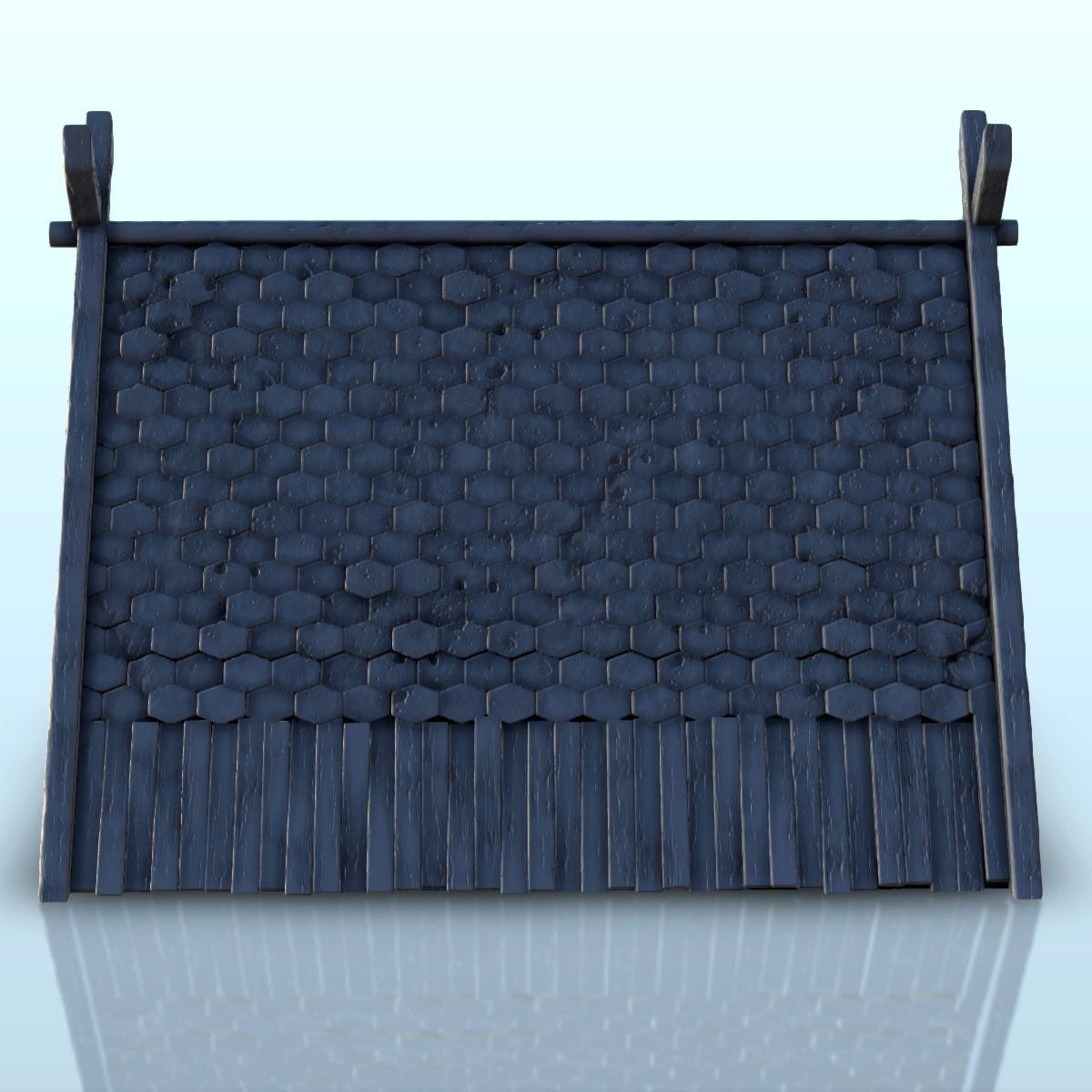 Viking building with sloping roof 4 3D print model_20