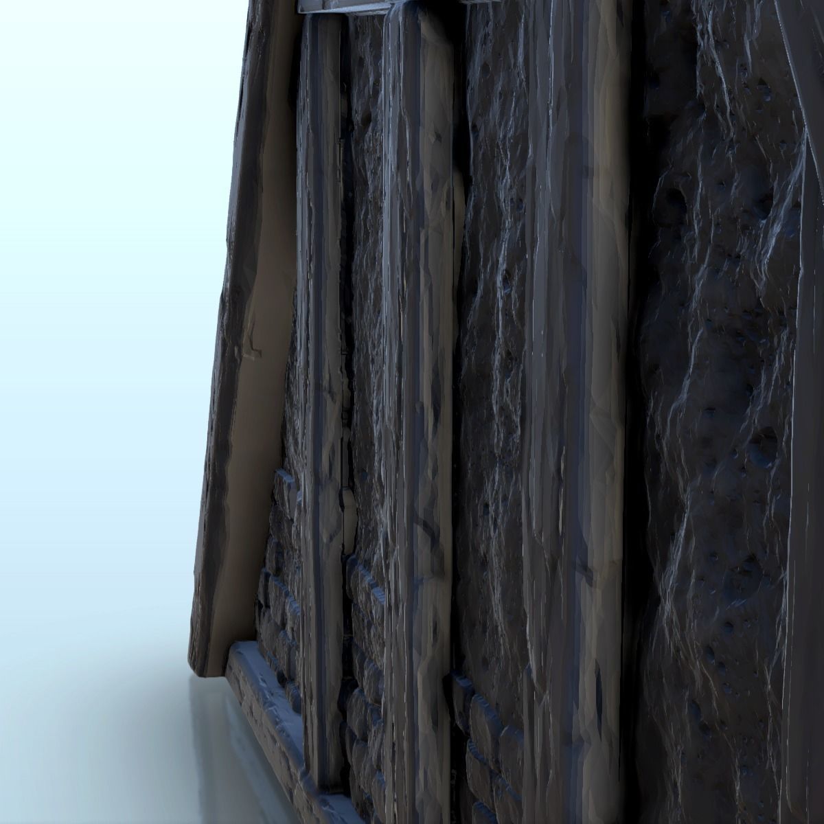 Viking building with sloping roof 4 3D print model_9