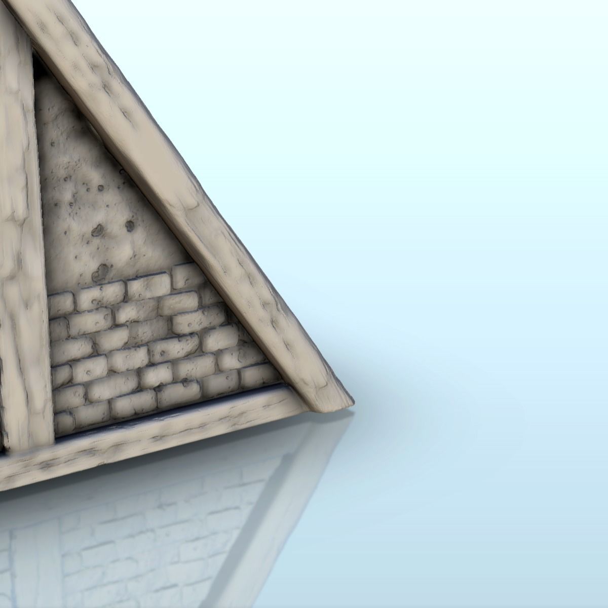 Viking building with sloping roof 4 3D print model_5