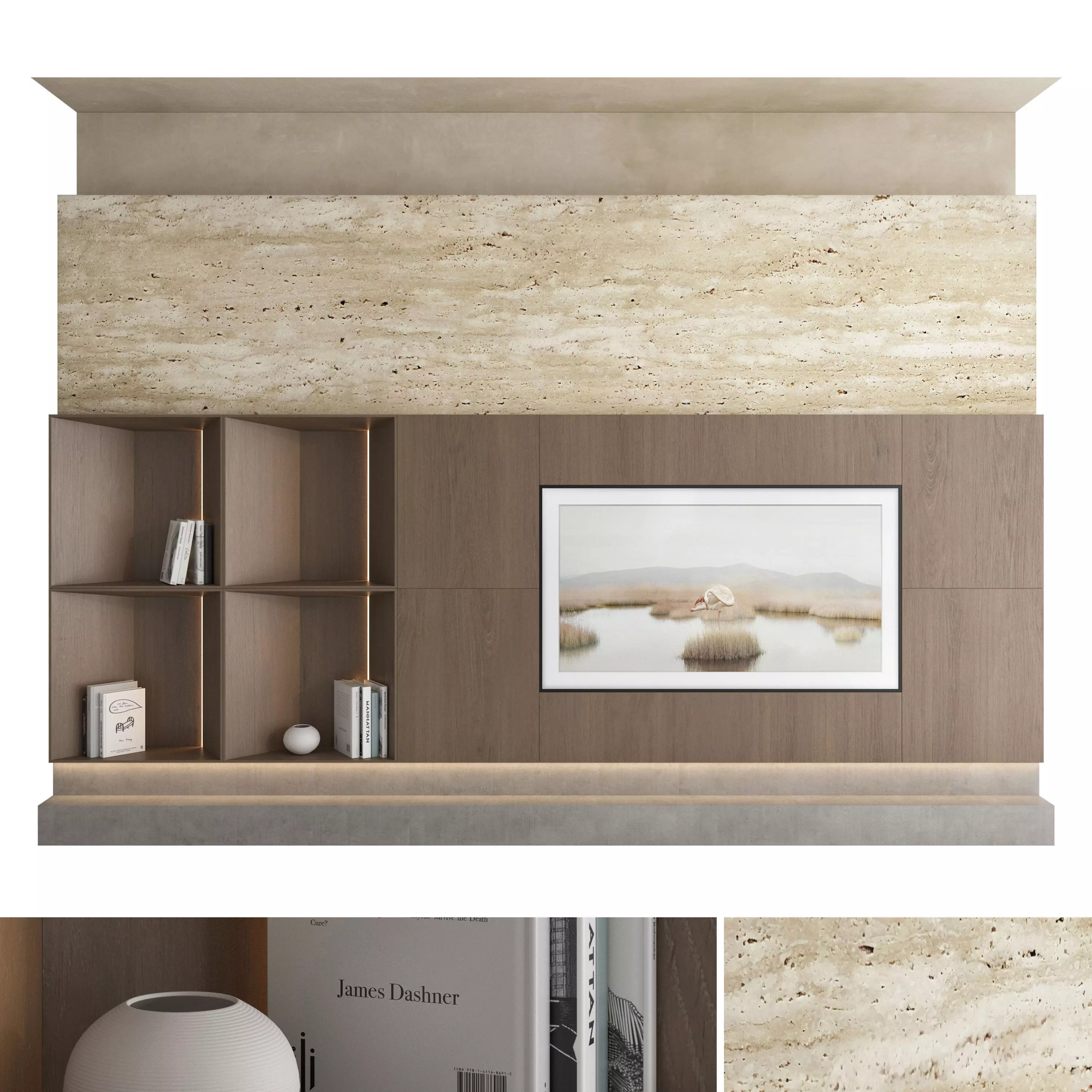 TV wall set 35 3D model