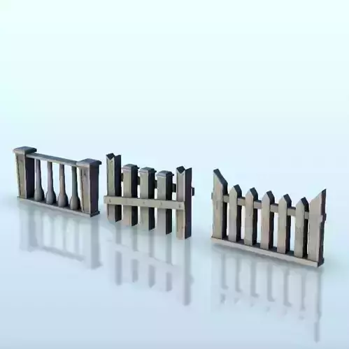 Set of fences 2 - Medieval Gothic Feudal Old Archaic Saga 28mm