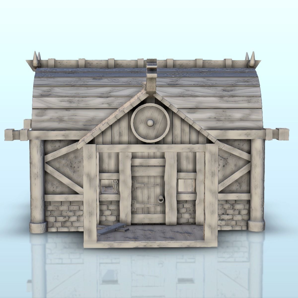 Scandinavian house with large canopy and ornaments 9 3D print model_6