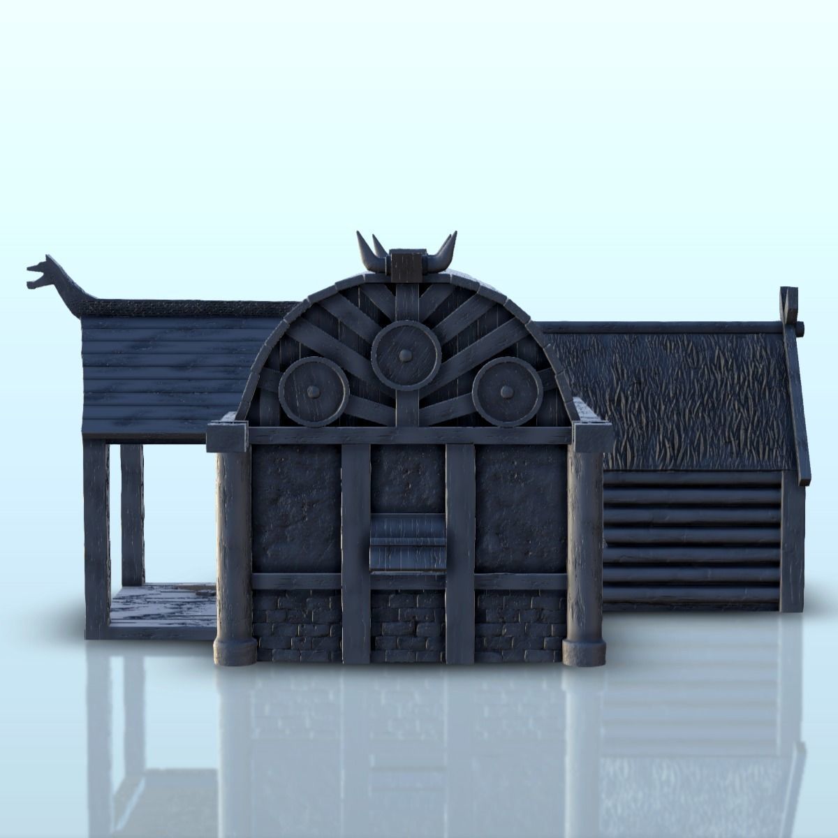 Scandinavian house with large canopy and ornaments 9 3D print model_9