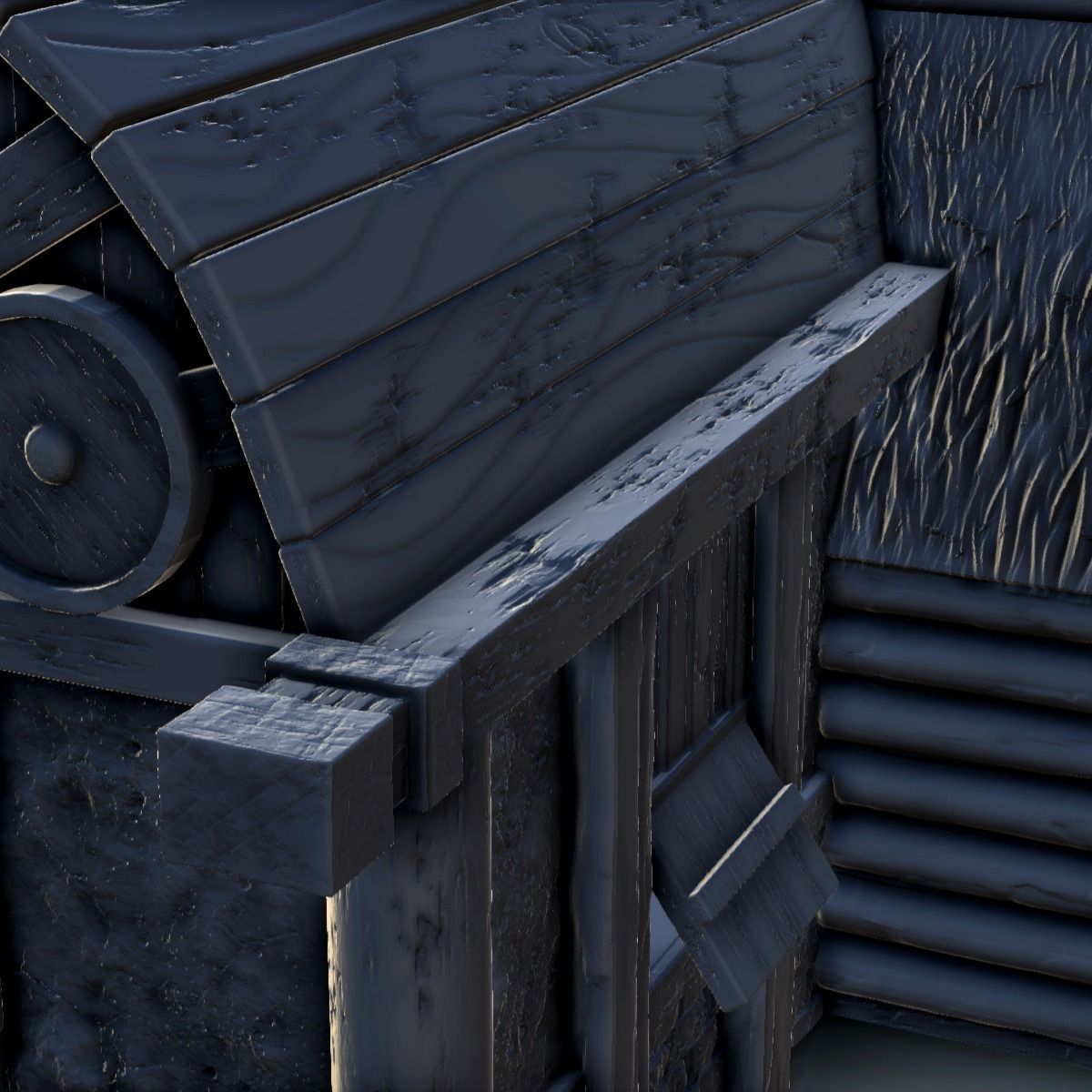 Scandinavian house with large canopy and ornaments 9 3D print model_14