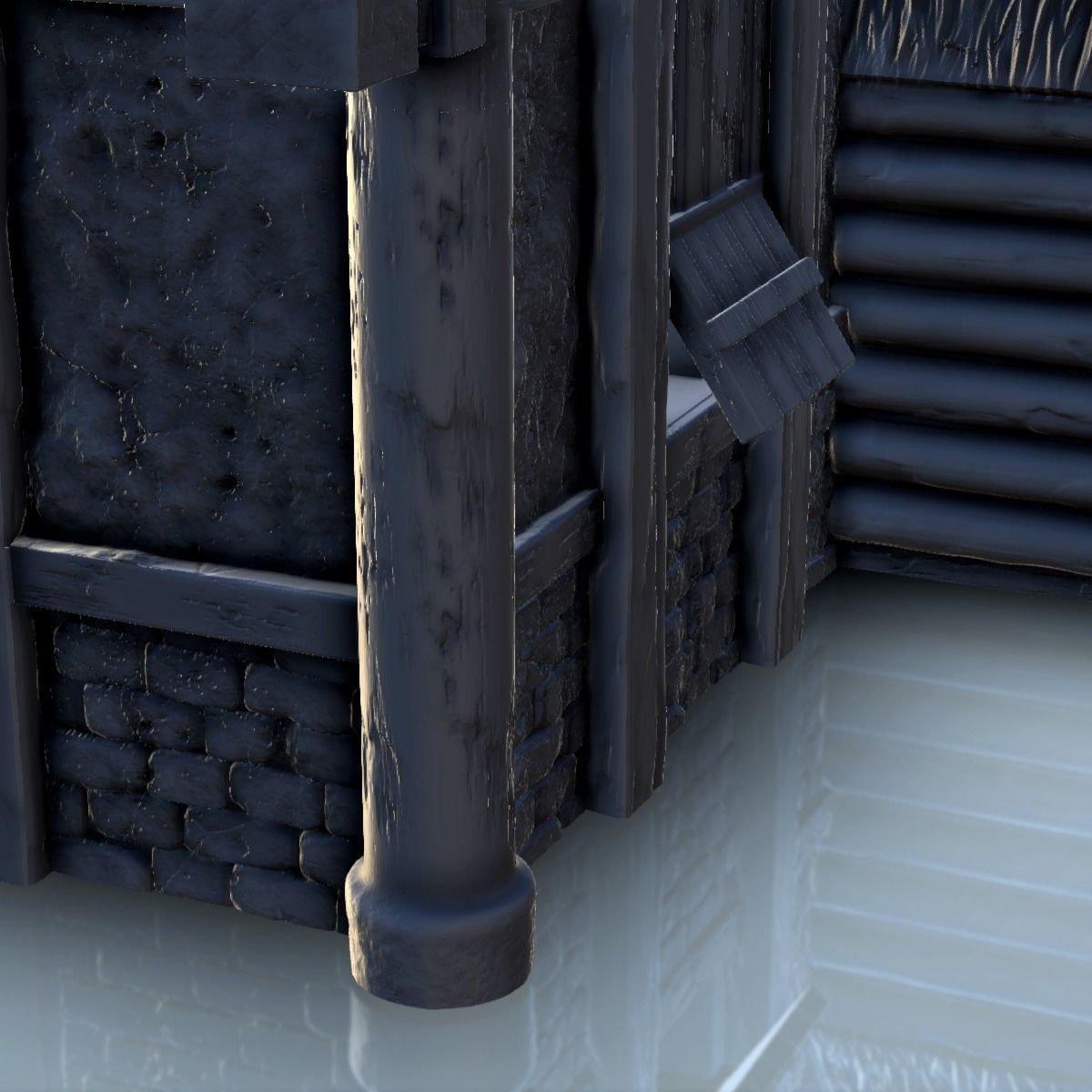 Scandinavian house with large canopy and ornaments 9 3D print model_15