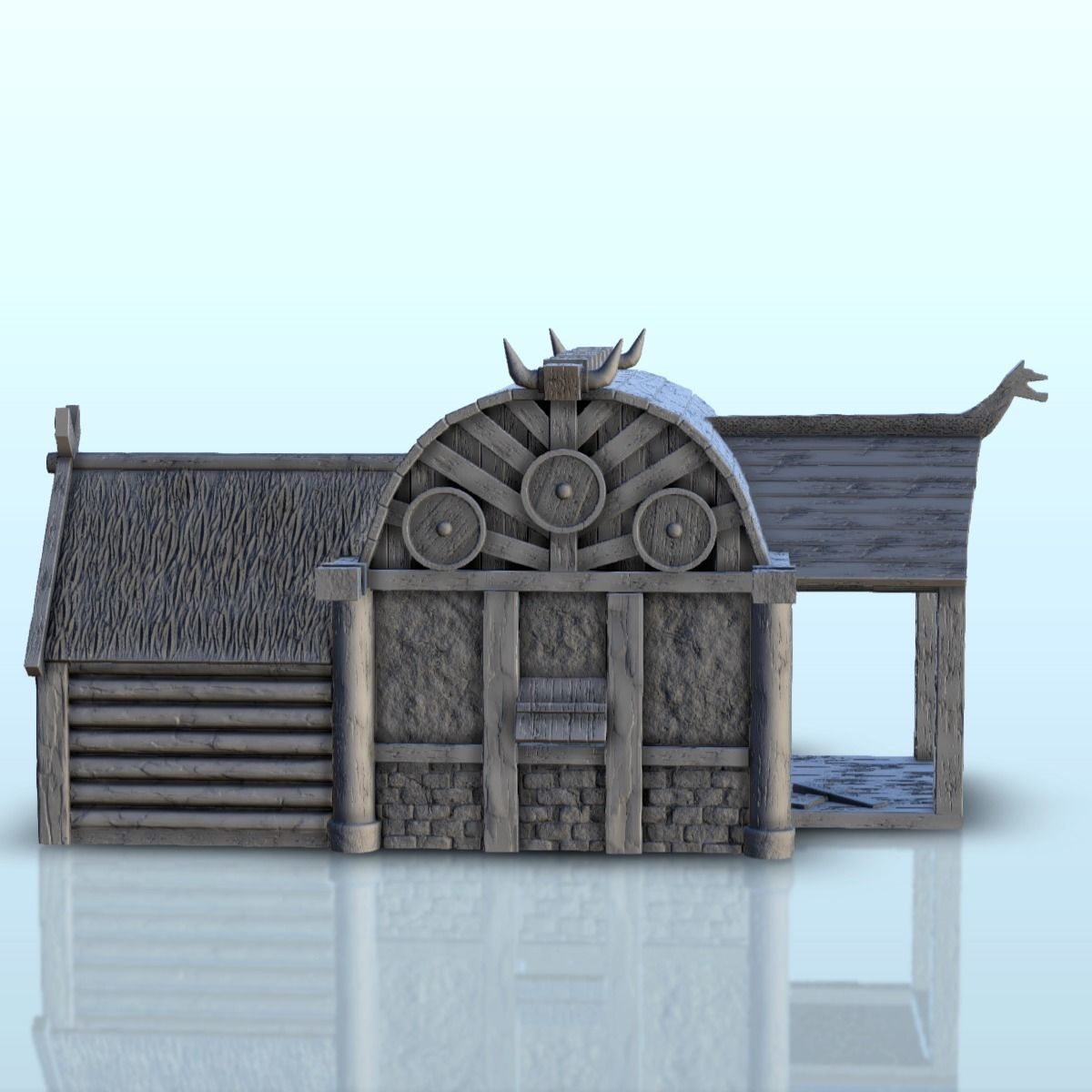 Scandinavian house with large canopy and ornaments 9 3D print model_7