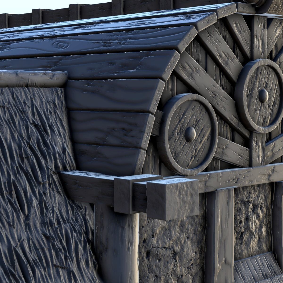 Scandinavian house with large canopy and ornaments 9 3D print model_19