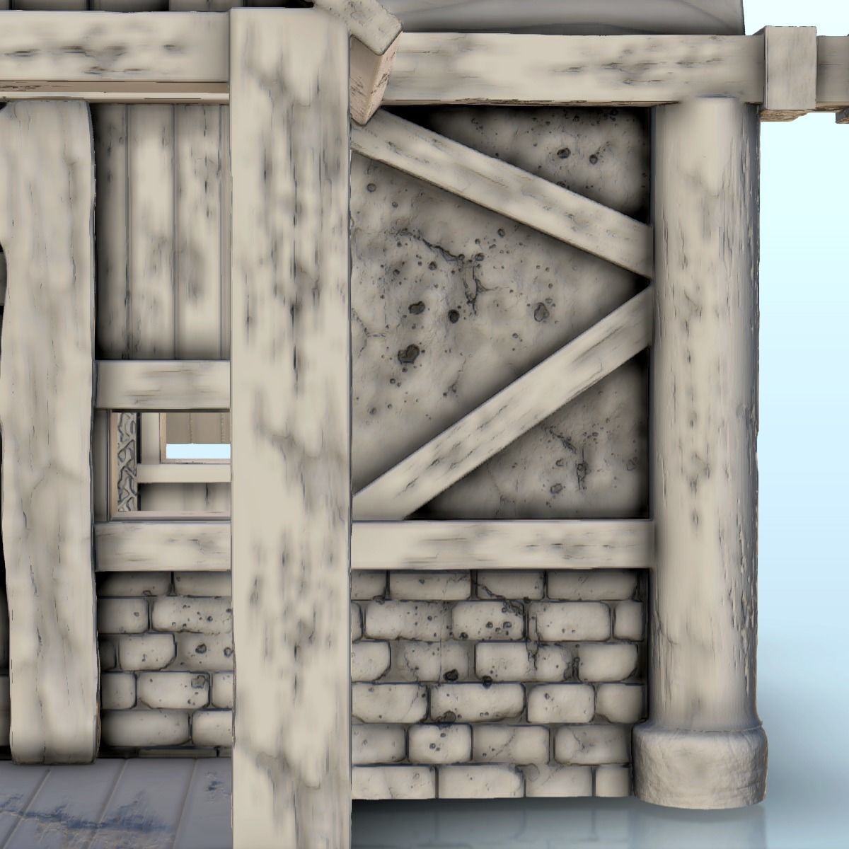 Scandinavian house with large canopy and ornaments 9 3D print model_22