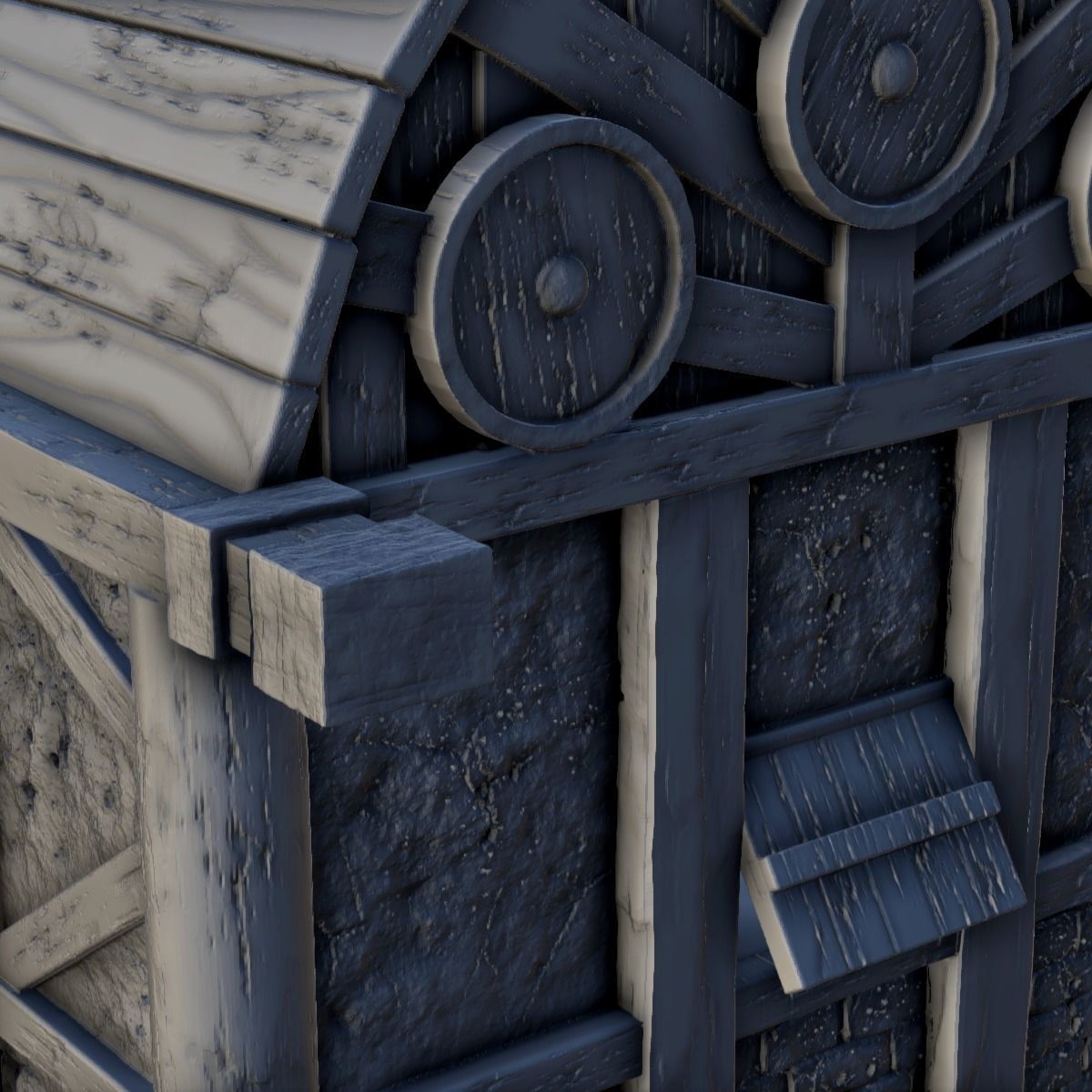 Scandinavian house with large canopy and ornaments 9 3D print model_13