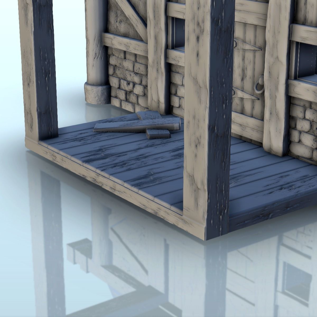 Scandinavian house with large canopy and ornaments 9 3D print model_12