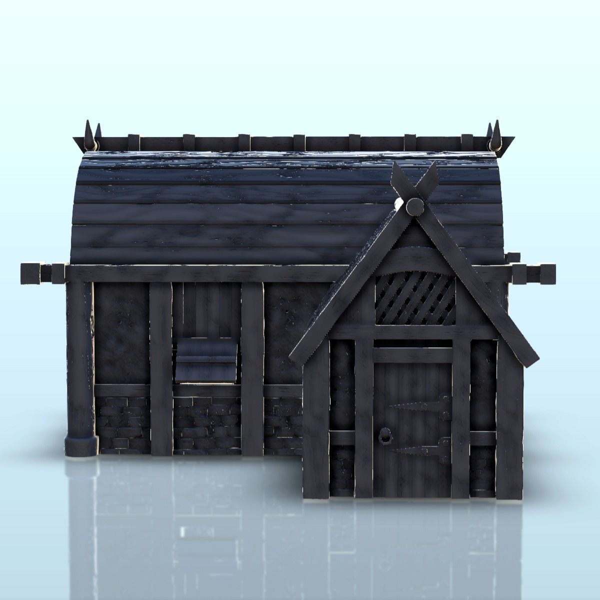 Scandinavian house with large canopy and ornaments 9 3D print model_8