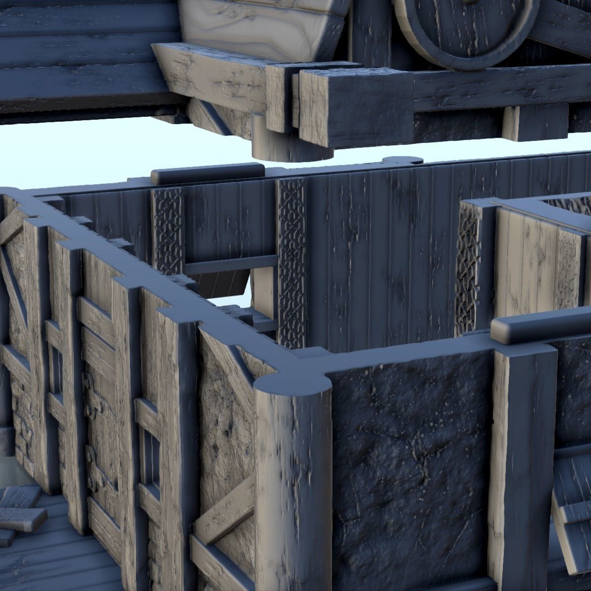 Scandinavian house with large canopy and ornaments 9 3D print model_4