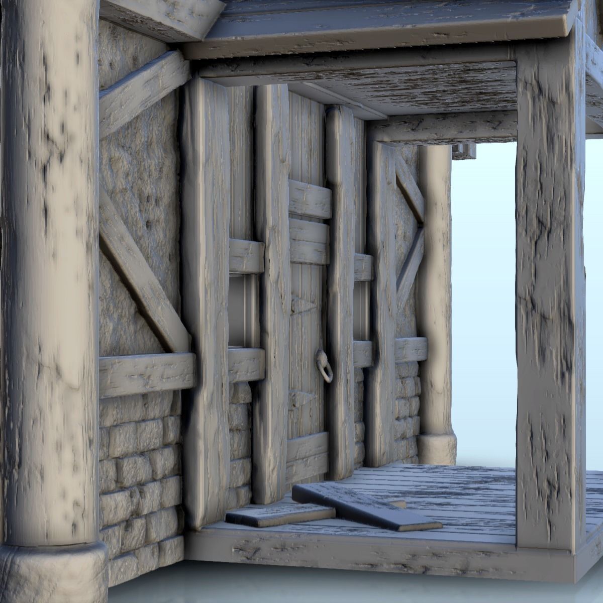 Scandinavian house with large canopy and ornaments 9 3D print model_21