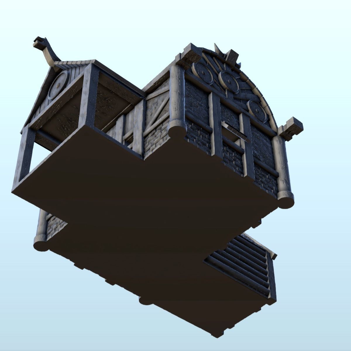 Scandinavian house with large canopy and ornaments 9 3D print model_11