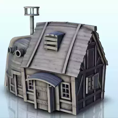 Pirate house with wooden mast 5