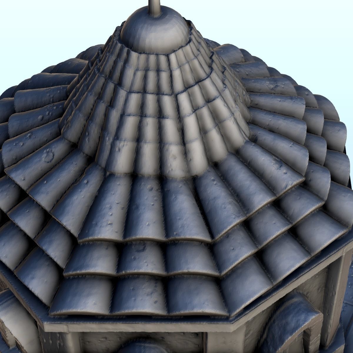 Medieval tower with a tiled roof 7 3D print model_22