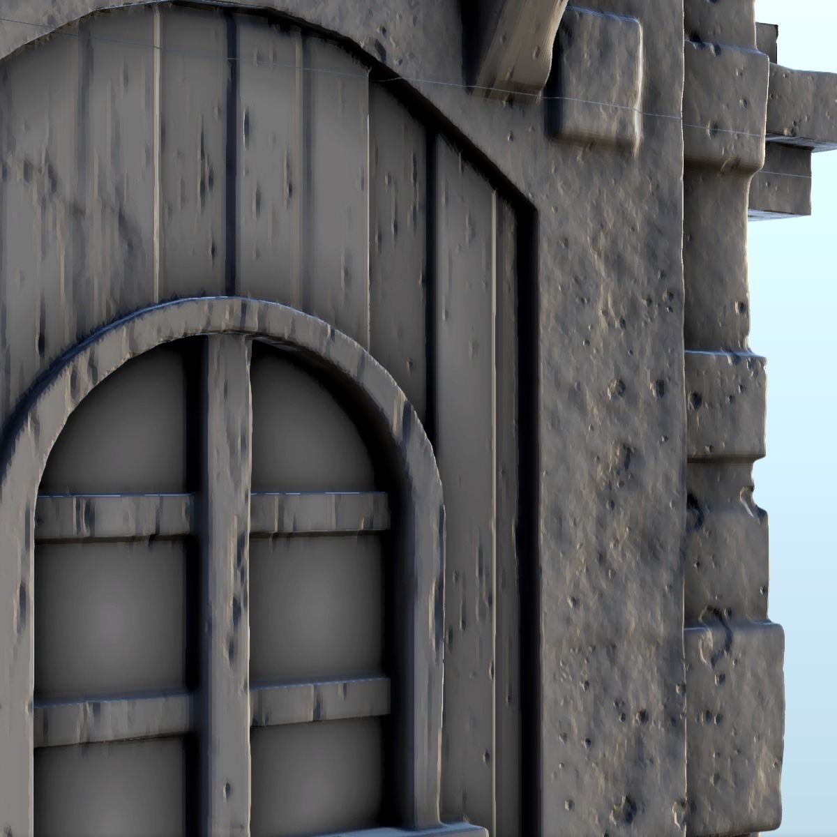 Medieval tower with a tiled roof 7 3D print model_18