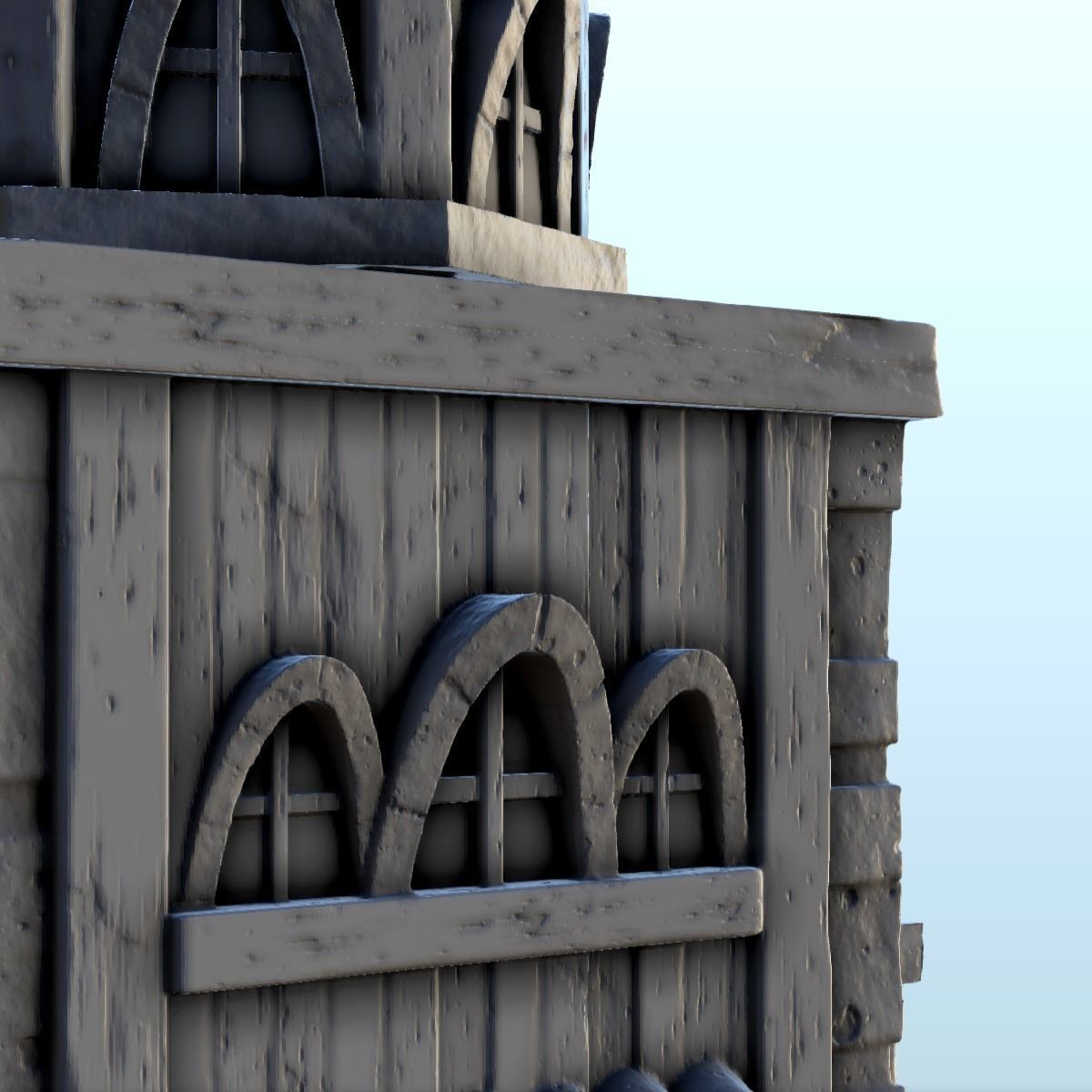 Medieval tower with a tiled roof 7 3D print model_19