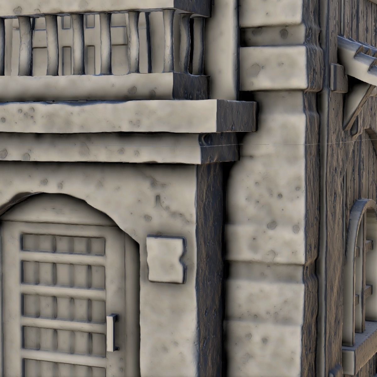 Medieval tower with a tiled roof 7 3D print model_10