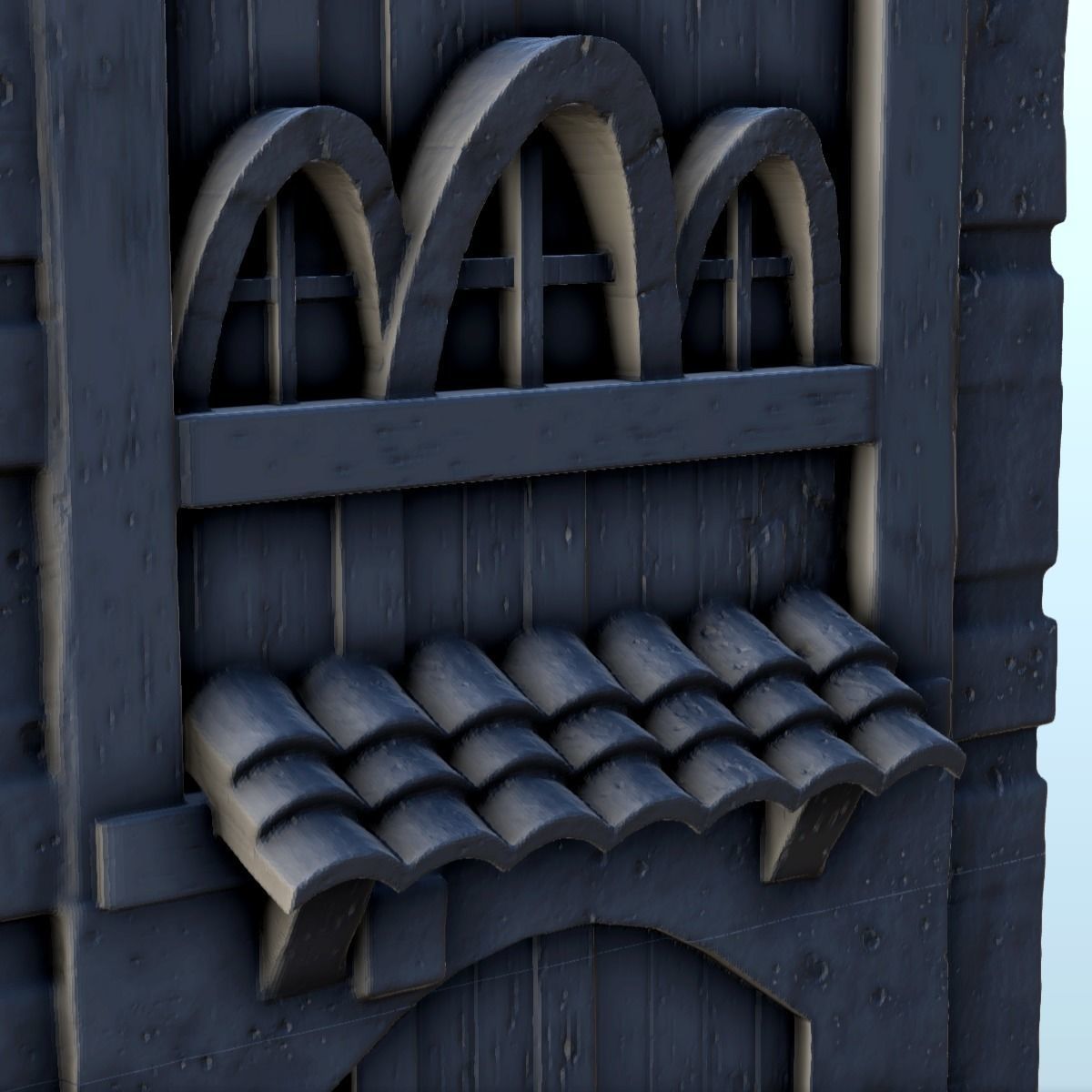 Medieval tower with a tiled roof 7 3D print model_13