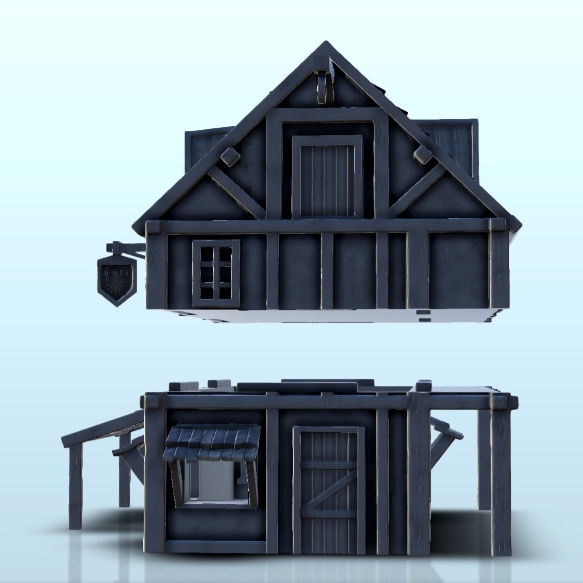 Medieval shop with sign 2 3D print model_20