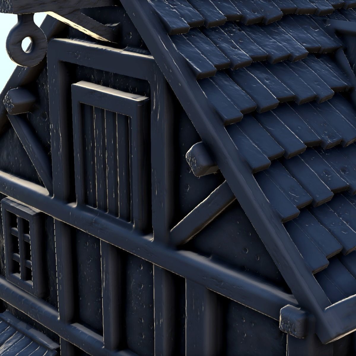 Medieval shop with sign 2 3D print model_6