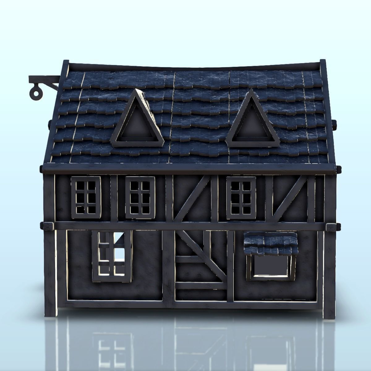 Medieval shop with sign 2 3D print model_23